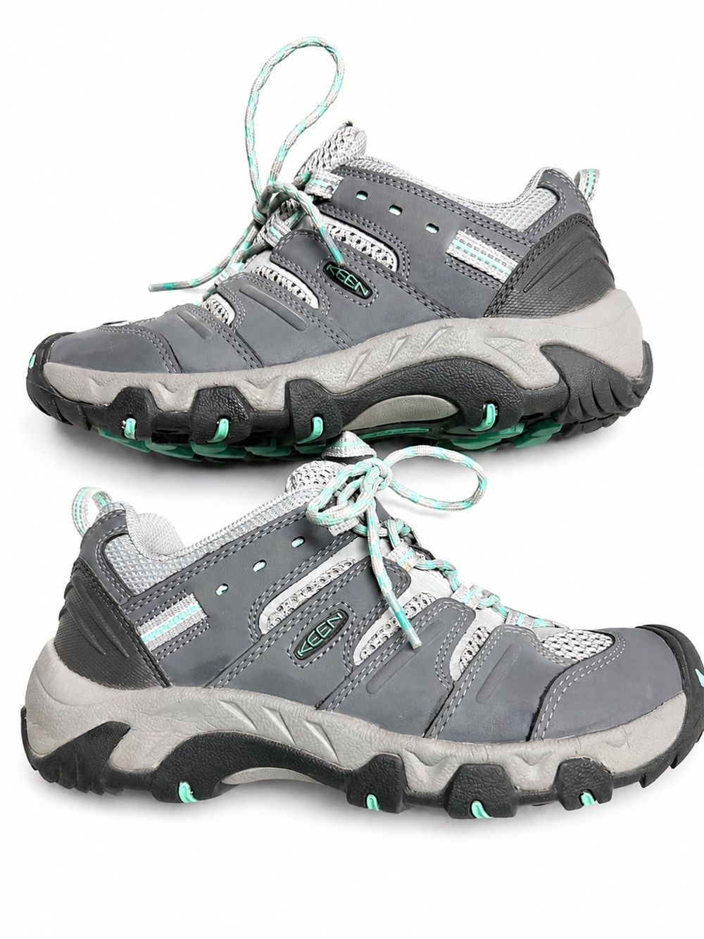 KEEN Koven Low Waterproof Hiking Shoes Steel Grey Cockatoo Women's